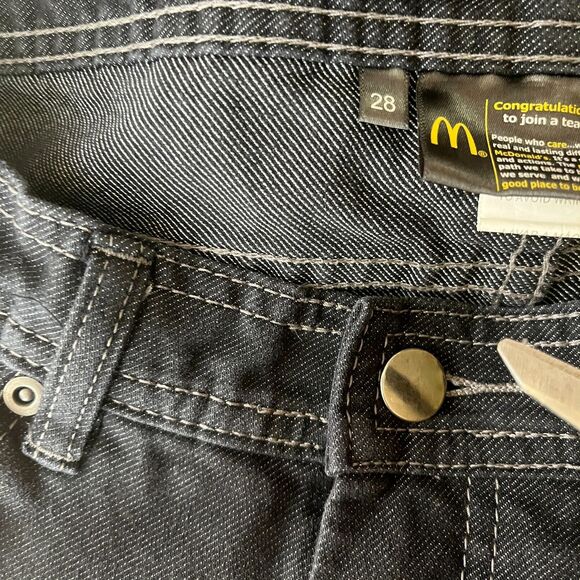 McDonald's Pants Mens 28 Blue Employee Uniform Crew Timeless Elements 31 x 31 - Picture 11 of 11